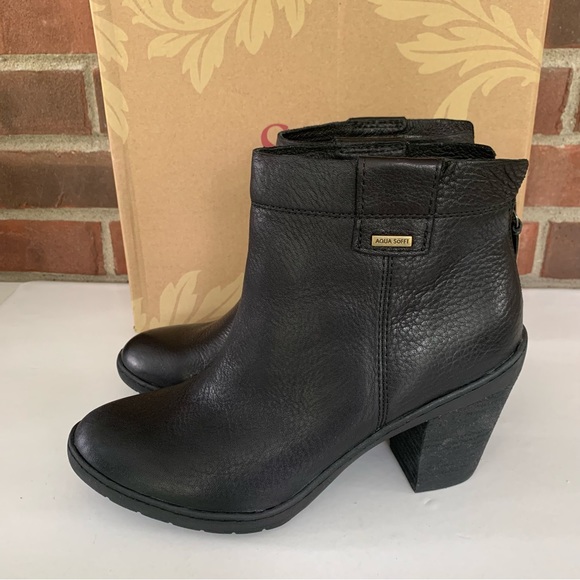 Sofft Womens Gwenith Black Leather block heel Ankle Boots Shoes US 8.5 M - Picture 5 of 10